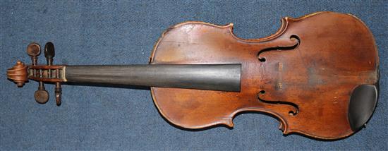 An 18th century violin, attributed to Nathaniel Cross of London, c.1740, 23.5in.